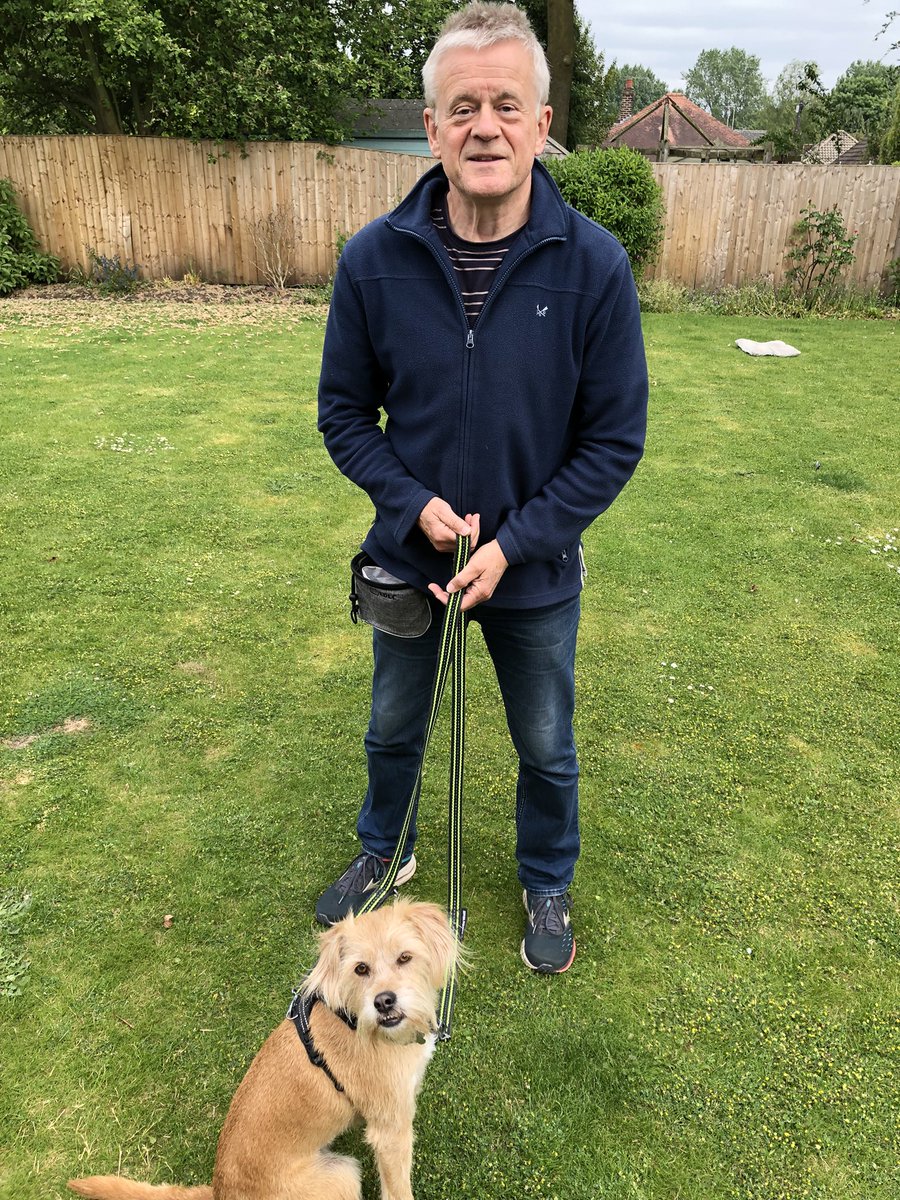 Sy1ney's tweet image. Day 1 yesterday completed - 2300 steps. Here pictured with Bonni who actually loves running them with me. Anyone else for @AphasiaSupport #Bigstepchallenge ?