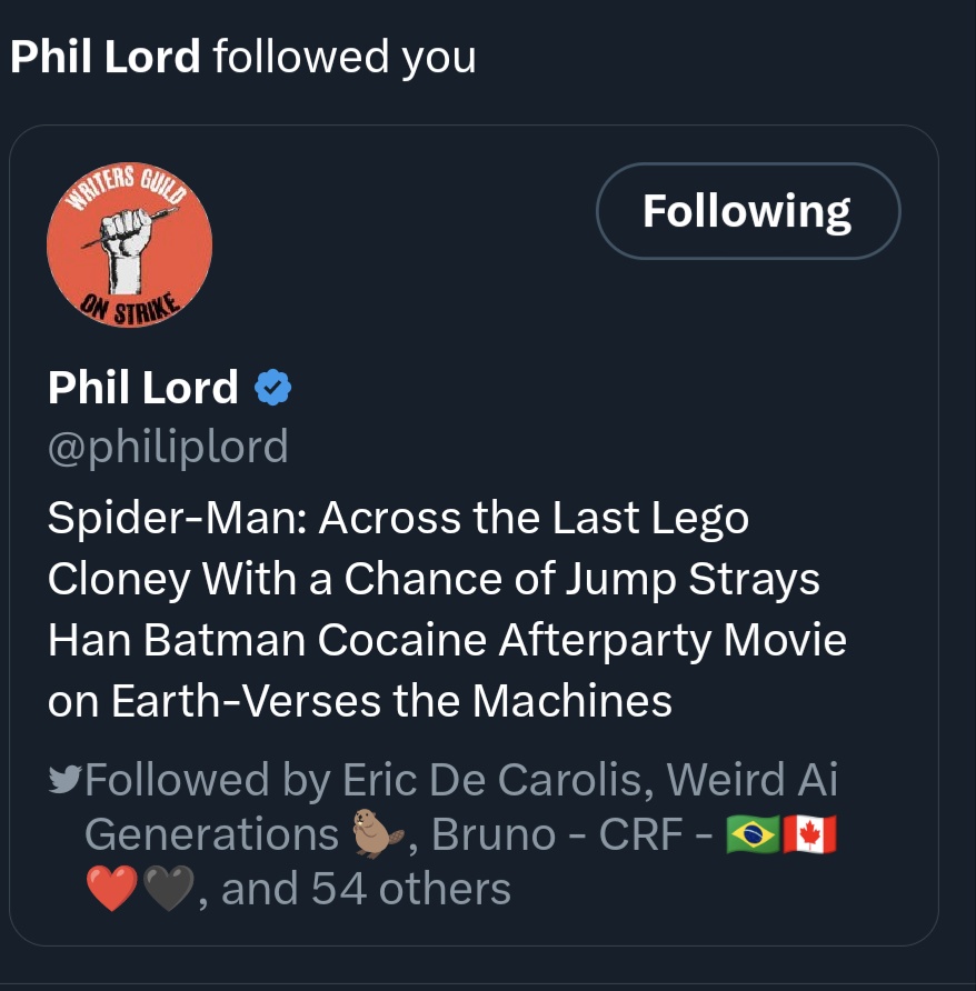 Amazing to be part of the crew and work with you <a href="/philiplord/">Phil Lord</a> 
Thank you for the follow
🙏🏾🙏🏾🙏🏾⚡⚡⚡