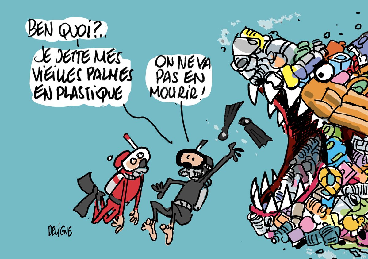 L'actualité vue par @fdeligne ✏️ #DessinDuJour #DessinDePresse #Plastique #Océan