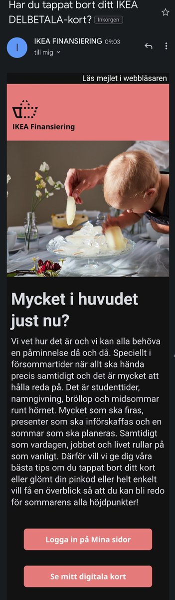 Fagersberg's tweet photo. Lågt @IKEASverige Manipulera för att få folk att handla på kredit i kristider hedrar inte Ingvar Kamprads minne direkt. Uruselt. https://t.co/htTMOEcqVL
