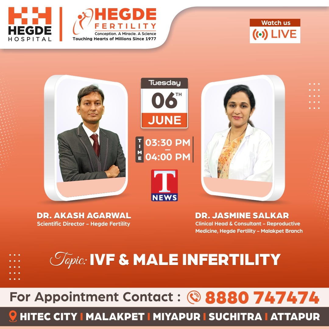 Join us on June 6th with T-News Channel!📺

For more information:
📞: 8880 74747

#HegdeFertility #HegdeCare #HegdeHospital #tnewslive #tnews #tvshow #ivf #ivftreatment #malefertility #maleinfertility #fertility #infertility #fertilityhospitals #hyderabad #telangana #india