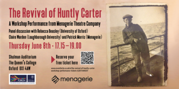 Join us! Workshop Performance: The Revival of Huntly Carter. Collaboration between Prof Rebecca Beasley ( @engfac Uni of Oxford) and Patrick Morris (Director and Writer, #menagerietheatrecompany) tinyurl.com/2e59uj8f @OxUniStudents @UniofOxford @OxHumanities @pilaruquita