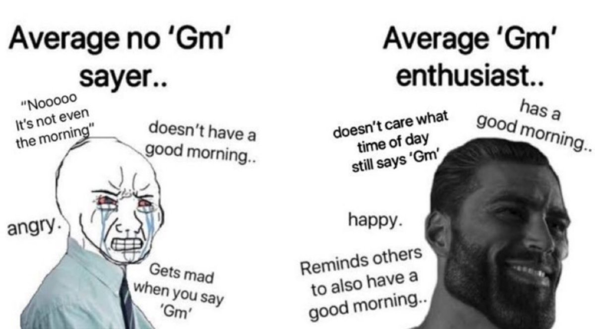 Alienated_Bloke's tweet photo. GM say it back 🌞 https://t.co/6SChdEHost