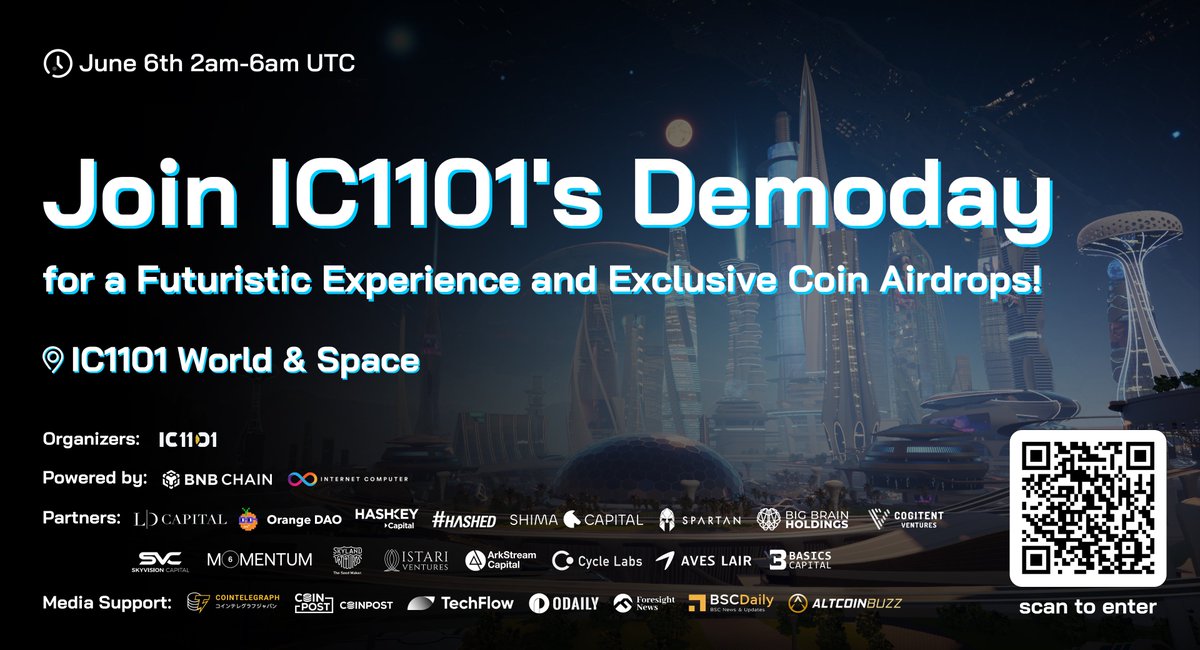 IC1101World's tweet image. 📣 Calling all users! 🚀

Join us for IC1101's epic Demoday 🌌✨

Get ready for mind-blowing project showcases, immersive experiences, and exclusive coins airdrop. 🌐💫
Just click the space link then you can enter IC1101 Space!
🔗:space.ic1101.world

#IC1101  #Metaverse