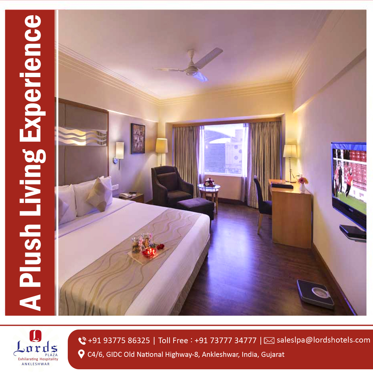 Here at #LordsPlaza, we strive to provide you with the friendliest of hospitality enriched with the most comfortable #stay.

𝐕𝐢𝐬𝐢𝐭 𝐎𝐮𝐫 𝐖𝐞𝐛𝐬𝐢𝐭𝐞: bit.ly/4250sjD

#promotion #roomoffer #lordshotelsandresorts #websiteoffer #hotelrooms #LordsPlazaAnkleshwar