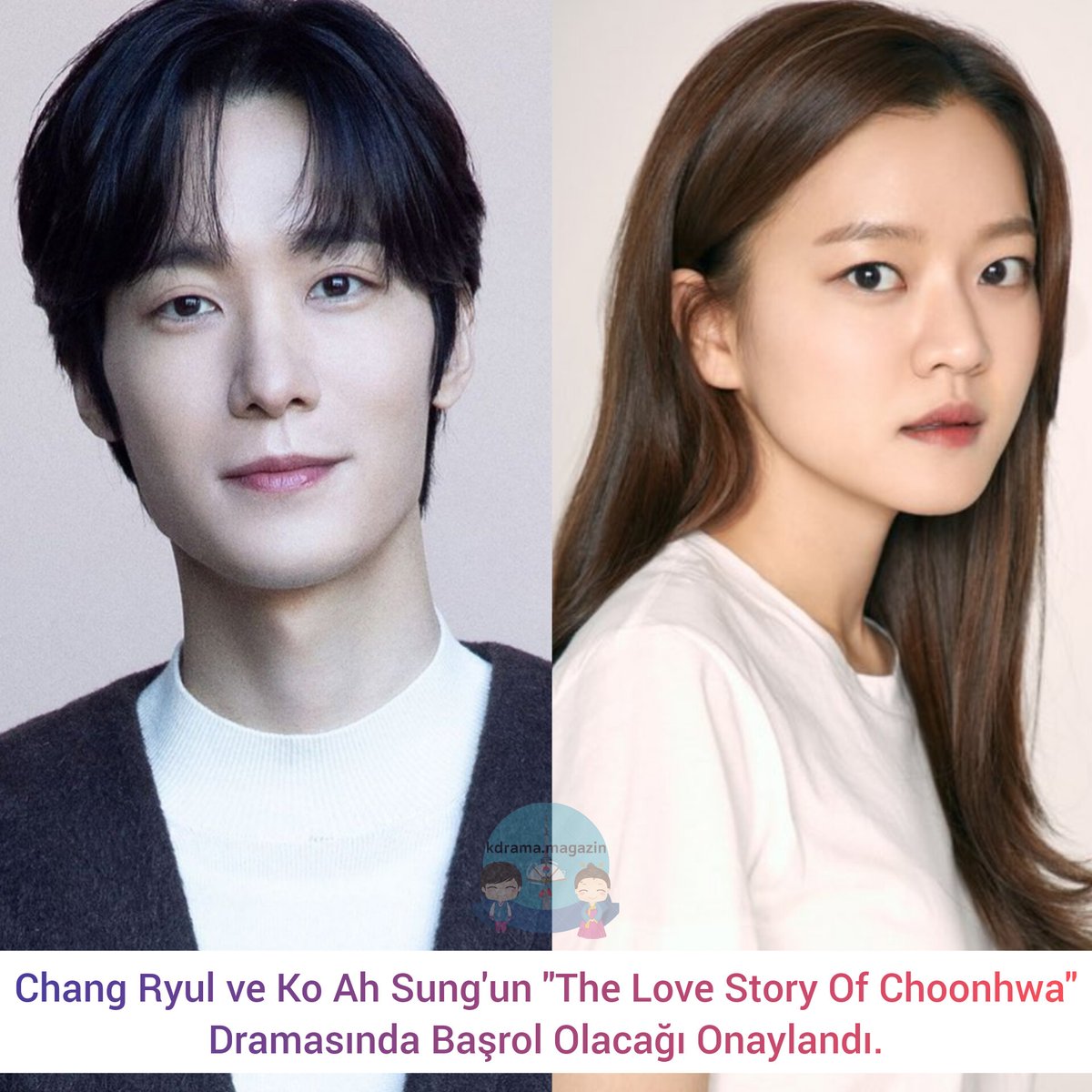 #ChangRyul ve #KoAhSung'un #TheLoveStoryOfChoonhwa Dramasında Başrol Olacağı Onaylandı.

🍿Prenses Hwari'nin saraydan ayrılıp özgür bir ilişkinin keyfini çıkarmasını ve kocasını tek başına seçmesini anlatıyor.

🗓2024'te yayınlanacak.

#GoAhSung