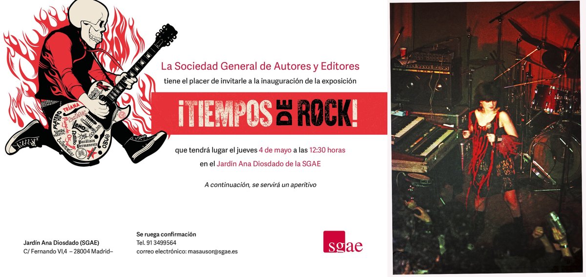 la exposicon #tiemposderock en la sede de la <a href="/sgaeactualidad/">SGAE</a> se prorróga 15 dias mas y estrreá hasta el 18 de junio <a href="/FernandoGalicia/">Fernando Galicia</a> <a href="/lfgmolano/">luis garcia</a>