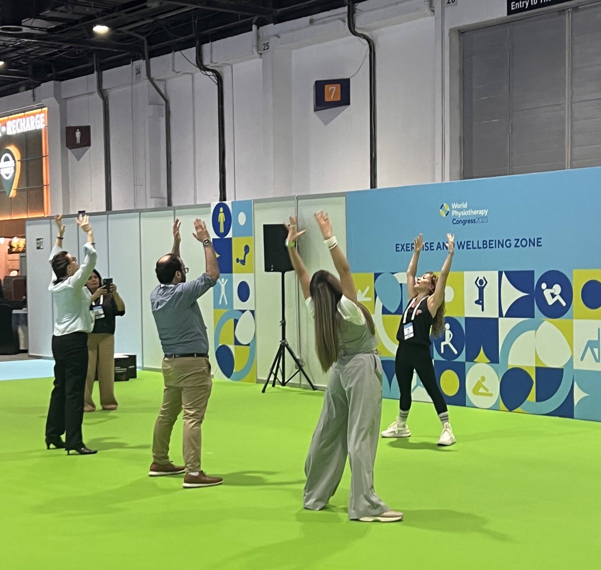 Love seeing the exercise and wellness zone keeping us moving on day 1 of #WorldPhysio2023