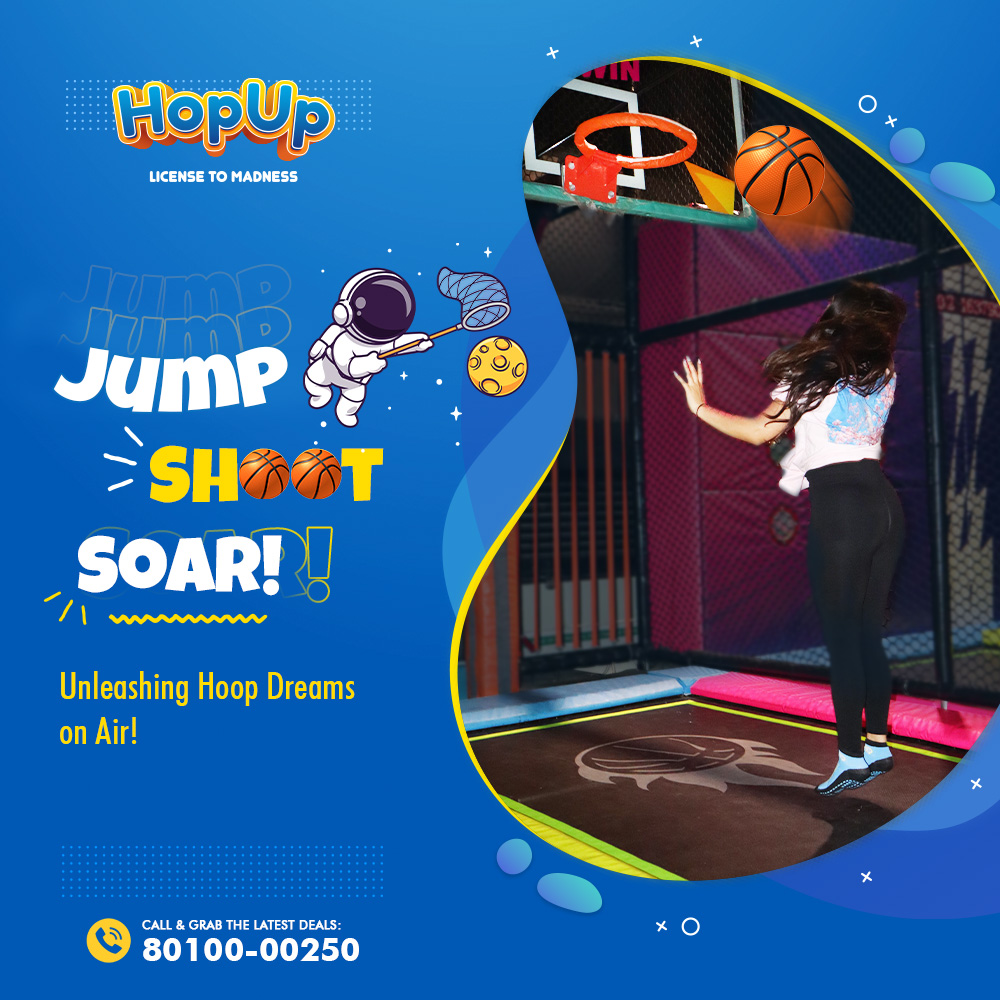 Ready to experience the ultimate fusion of basketball and gravity-defying fun? HopUp Trampoline Park is here to turn your hoop dreams into a reality! 

Contact Now :
8010000250
8010000240

#IndoorPlayground #games #fun
#Bowling #chillvibes #hopup #chandigarhupdates #goodmemories