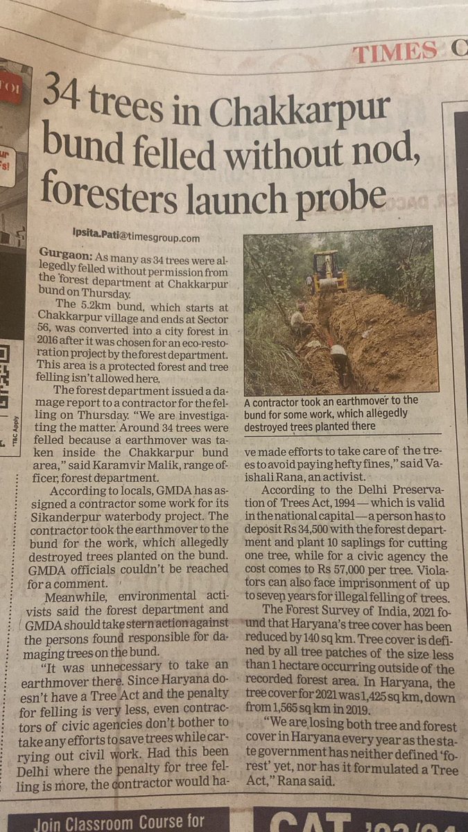 It’s not just 34, but a whopping 80 trees illegally axed in Chakkarpur, Gurgaon! <a href="/OfficialGMDA/">GMDA</a>, this is an unforgivable act of environmental vandalism. Demand immediate action and justice for our precious green cover! <a href="/cmohry/">CMO Haryana</a> <a href="/DC_Gurugram/">DC Gurugram</a> <a href="/ForestHaryana/">Haryana Forest Department</a> <a href="/MunCorpGurugram/">MCG</a>