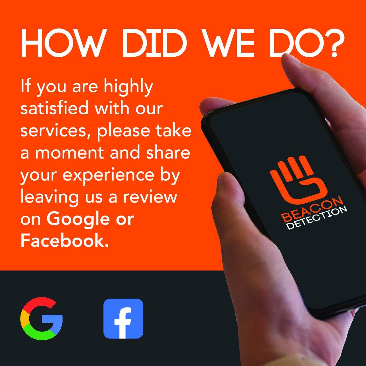 BeaconDetection's tweet image. If you are highly satisfied with our services, please take a moment and share your experience by leaving us a review on Google or Facebook!

#BeaconDetection #PowysBusiness #FiresafetyPowys #BusinessSecurityPowys