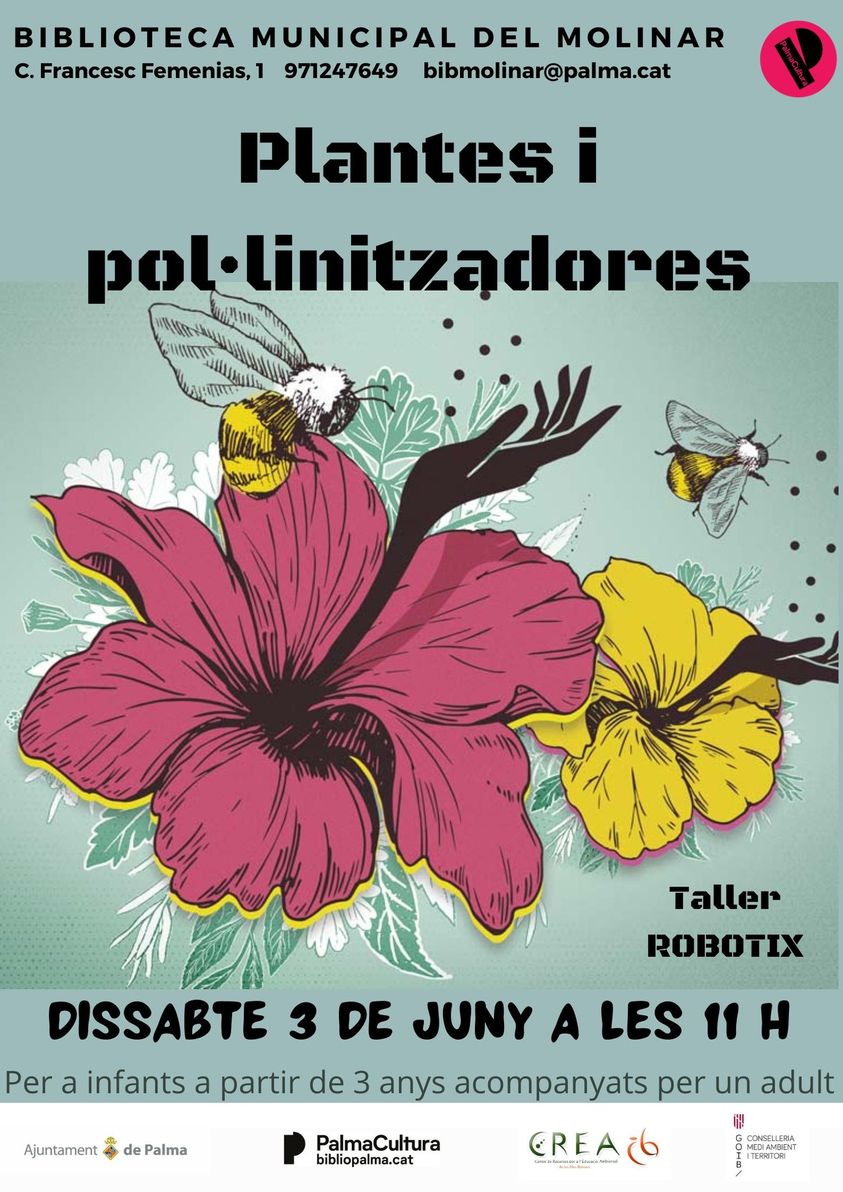 piacaib's tweet photo. ❗️DIA MUNDIAL DEL MEDI AMBIENT A LA BIBLIOTECA DEL MOLINAR
🐝A través d’una abella robot ens mostraran la relació entre pol·linitzadors i flors, per conèixer millor què és el pol·len, la pol·linització o el nèctar, així com la importància de la interacció entre els essers vius. https://t.co/zyKOOEmKHT