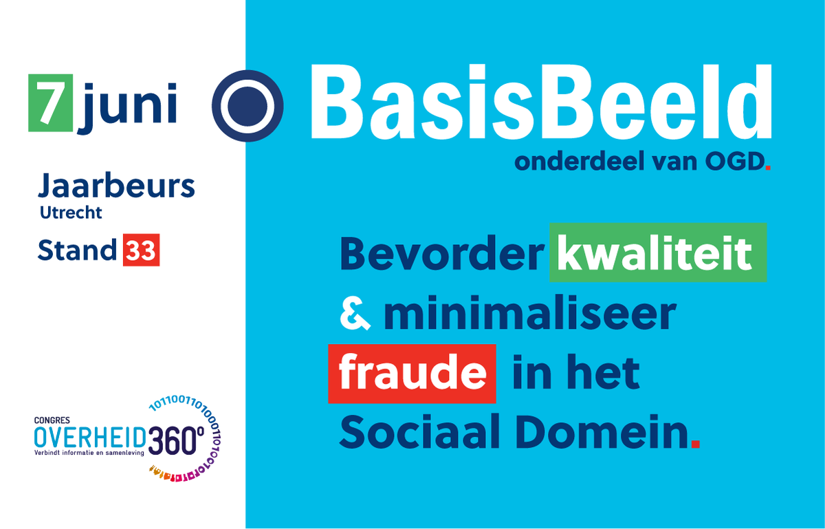 OGD_ict's tweet photo. Kom op 7 juni naar #Overheid360 en kom langs bij stand 33! 👟
Ons Incubator-team presenteert daar trots de live demo van het digitale platform BasisBeeld. Ook spreken drie OGD'ers op het event.💡
#overheid360 #jaarbeurs #Utrecht #overheid #informatiemanagement #innovatie https://t.co/ERZIKmllmz