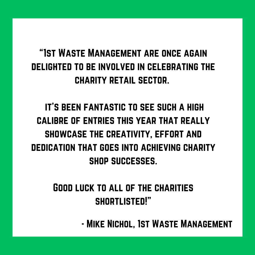 Have you seen the Charity Retail Awards 2023 shortlist yet? Thank you to everyone who has participated in the Awards so far, including our Awards sponsor, @1stWaste.🏆

See the Awards shortlist here: charityretail.org.uk/charity-retail… ✨

#CharityRetailAwards #CharityRetail #CharityShops