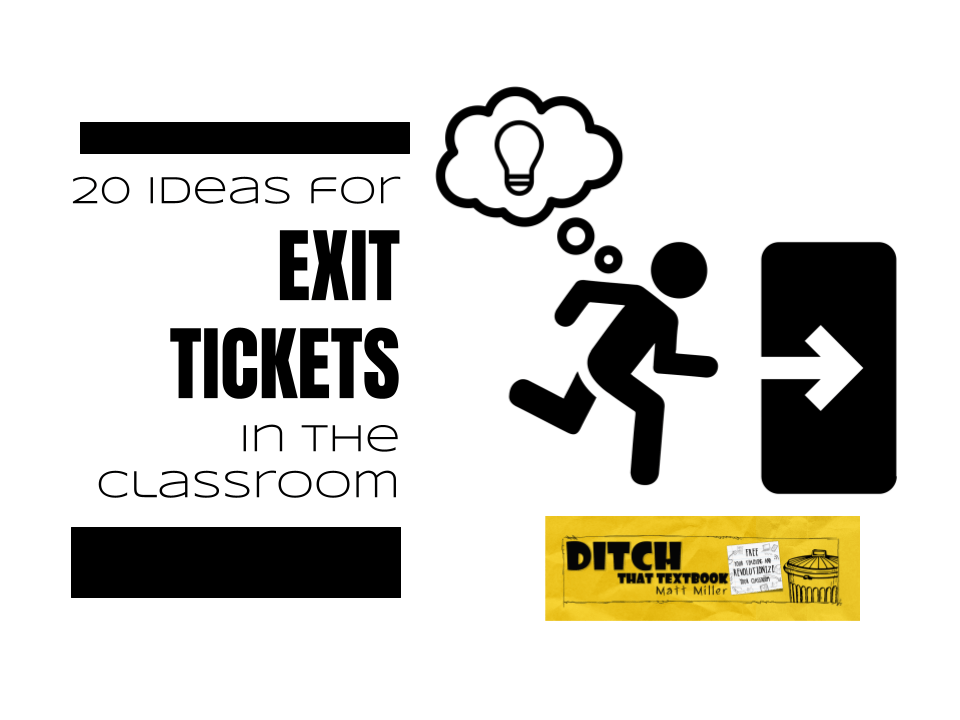 DitchThatTxtbk's tweet photo. Class is done. We’ve learned a lot. We’ve tried some new things. 

So … now what?

20 ideas for exit tickets in the classroom

💭10 exit ticket prompts
💻10 digital exit ticket tools
🤯BONUS exit ticket builder! 20 pre-made exit tickets!

https://t.co/Ao0mm0ltck #Ditchbook https://t.co/6haXh8j8Hc
