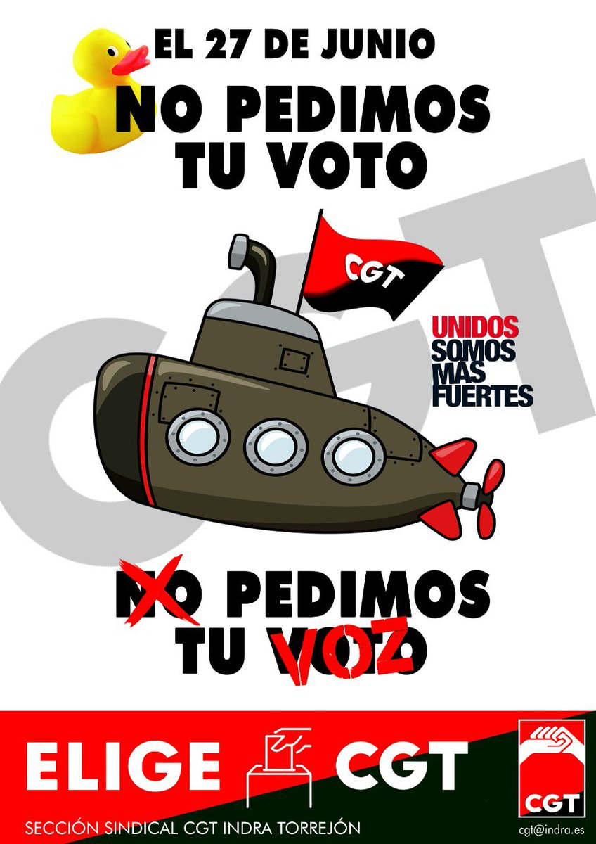 CGT_IndraTJ's tweet photo. No faltes el 27, nos jugamos mucho! ✊🏻❤️🖤 https://t.co/OdDkUGepX0