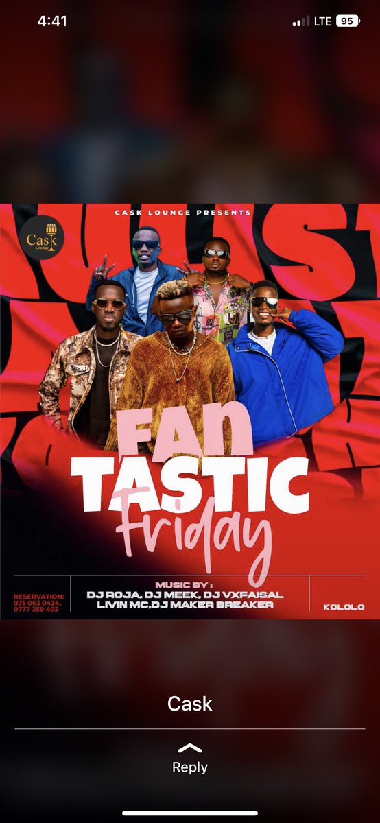 We are back tonight at @CaskLoungeKla for the #FantasticFridays ft @DjRoja