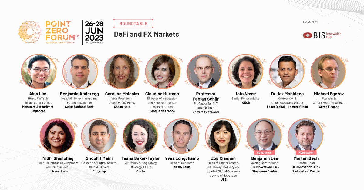 Central bankers, industry members in FX markets, leaders from academia, and the DeFi ecosystem discuss the role of DeFi in a future financial system

<a href="/Alankhlim/">Alan Lim</a> <a href="/Caro_Malcolm/">Caroline Malcolm</a> <a href="/DavidNewns2/">David Newns</a> <a href="/fschaer/">Fabian Schär</a> @henryzh29829602 <a href="/newmichwill/">Michael Egorov</a> <a href="/NidhiShanbhag/">Nidhi Shanbhag 🦄</a> <a href="/ShobhitMaini/">Shobhit Maini</a> <a href="/TeanaTaylor/">Teana Baker-Taylor</a> <a href="/mlbindc/">morten bech</a>
