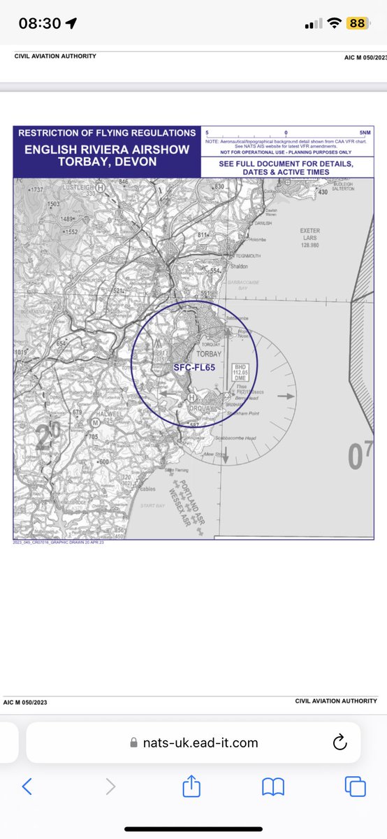 *TORBAY RESTRICTED AIRSPACE*

Restricted airspace for <a href="/RivieraAirshow/">English Riviera Airshow</a>. 
Applies to ALL DRONES - inc sub-250gram, such as DJI Mini’s.

Active: Midday - 6pm on Fri, Sat &amp; Sun.

Please note…these restrictions are not run by <a href="/DC_Police/">Devon & Cornwall Police</a>, we’re sharing for info.
^TS