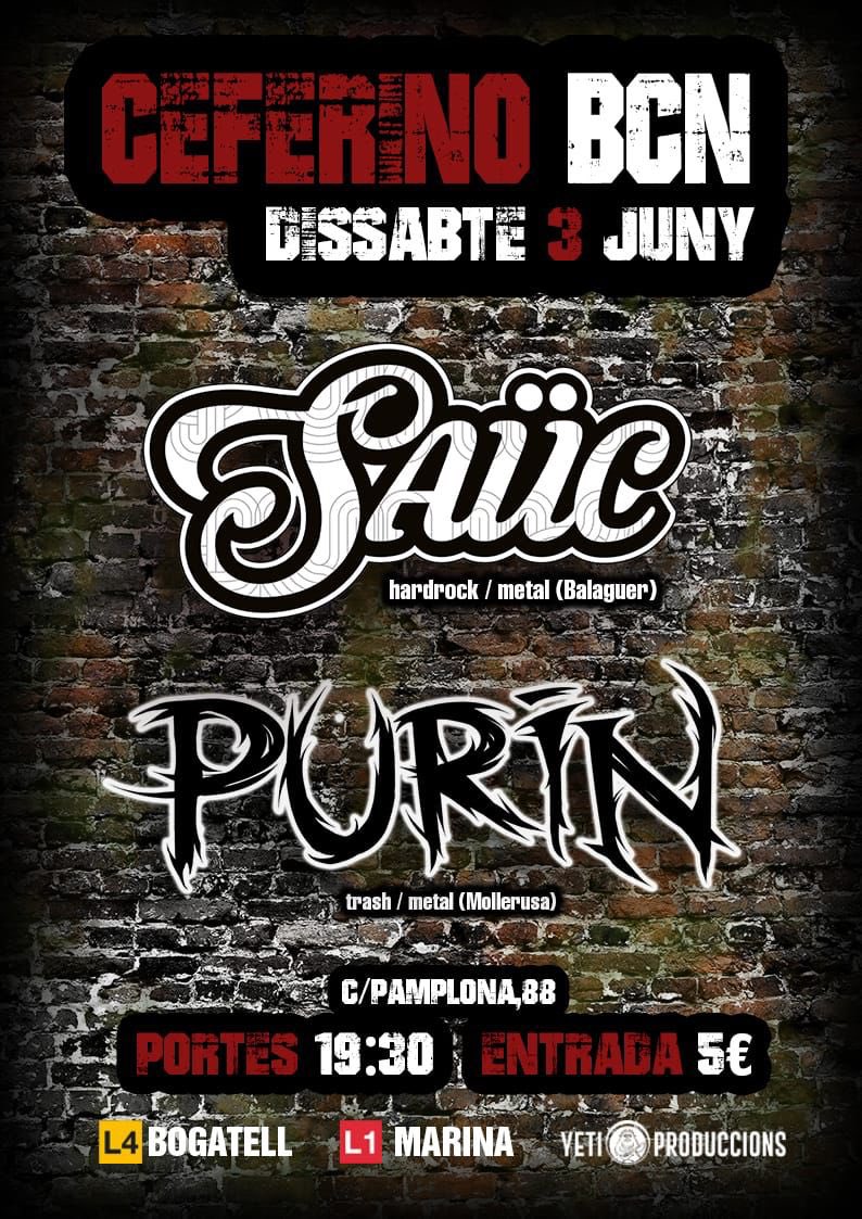 Aquest dissabte 3 de juny els <a href="/PurinMetal/">Purin Metal</a> actuen per primer cop a Barcelona.

A les 19.30 a Ceferino amb <a href="/SaucOficial/">SAÜC</a>!