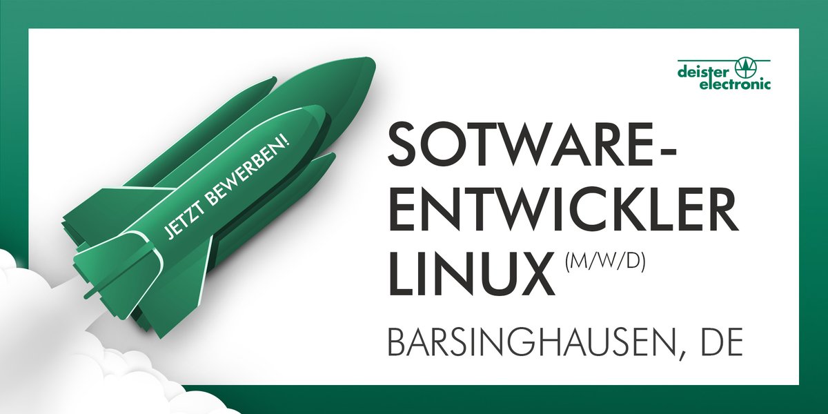 Gesucht: Softwareentwickler Linux (m/w/d)

Wann? Nächstmöglich
Wo? 30890 #Barsinghausen

Sie möchten neue Ideen einbringen, Lösungen finden und Projekte eigenverantwortlich betreuen? Dann sind Sie bei #deisterelectronic genau richtig.

Jetzt bewerben!
deister.com/de/unternehmen…