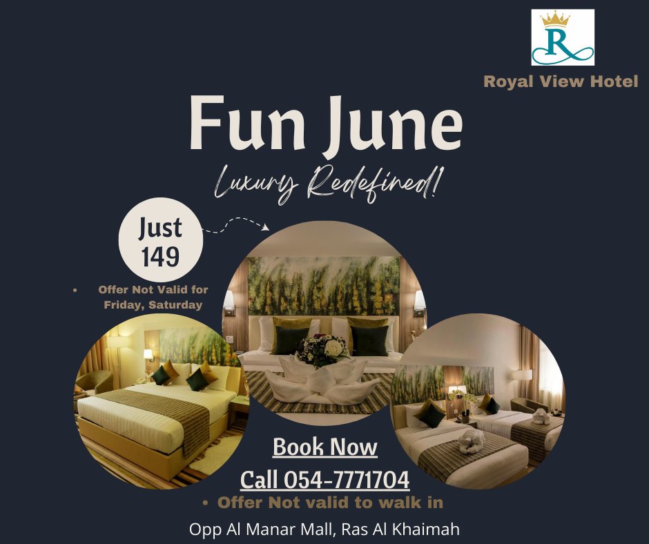 #fun #June #bestintown #deals #BookNow 054 777 1704 #RoyalViewHotel #rak #UAE