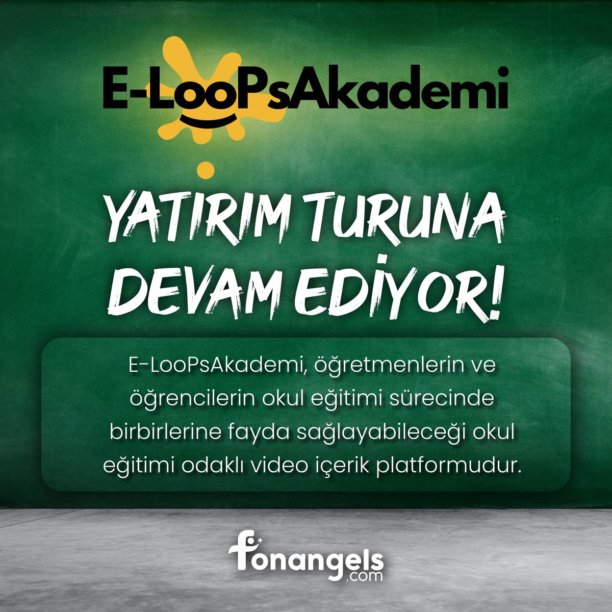 E-LooPsAkademi Yatırım Turuna devam ediyor! 📢

@eloopsakademi, öğretmenlerin ve öğrencilerin okul eğitimi sürecinde birbirlerine fayda sağlayabileceği okul eğitimi odaklı video içerik platformudur.

#fonangels #eloopsakademi #startup #kitleselfonlama #fonlama #girişimcilik…