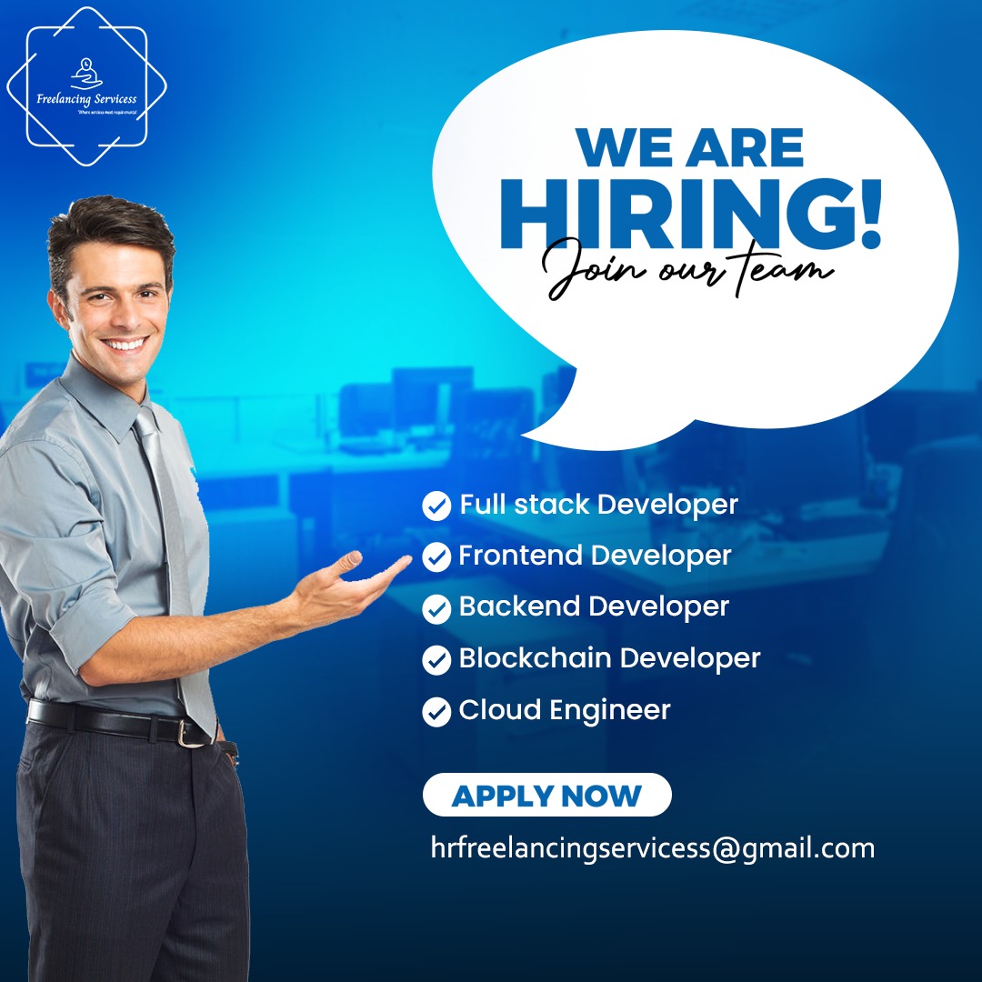 Freelancin6844's tweet image. Join our Winning Team: Now Hiring Exceptional Talent!
Our Website: freelancingservicess.com
#Cloud_Engineer #Blockchain_Developer #Backend_Developer #Frontend_Developer FEA Engineer
#CFD_Engineer #Electrical/Electronic_Design_Engineer #Architectural_Design_Engineer