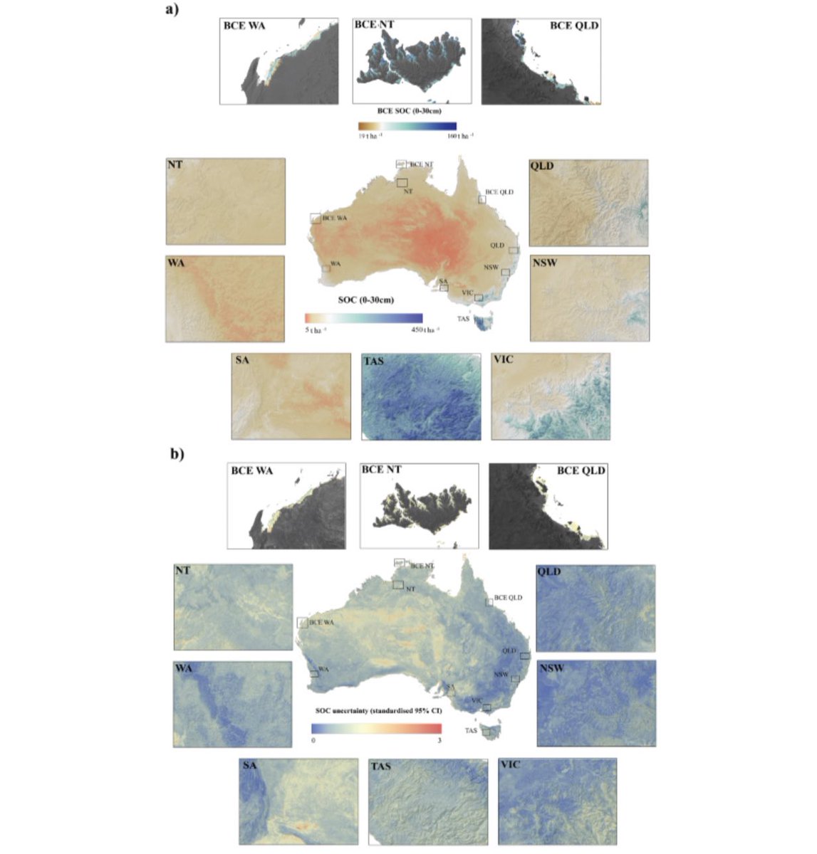 Great new paper led by @lewis__walden on predictive mapping of Australian soil carbon (terrestrial and coastal). Check it out here: protect-au.mimecast.com/s/vwKFCGv0q2FG… #BlueCarbon #Carbon #CarbonStocks