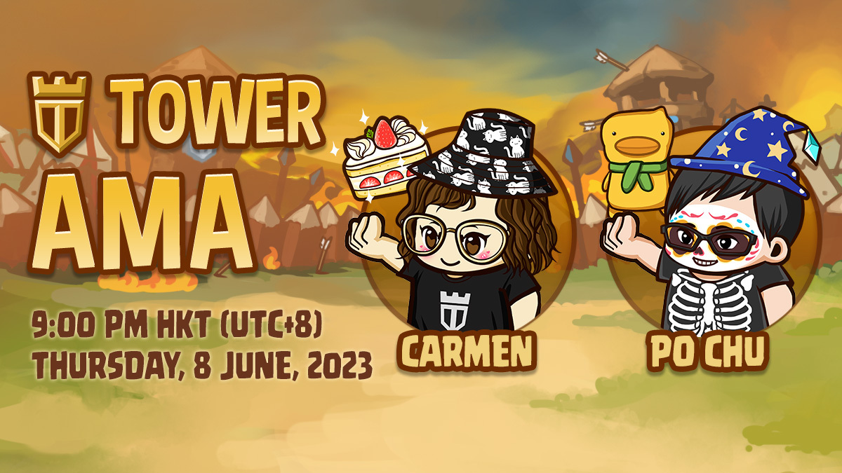 Defenders⚔️Mark our next $TOWER Update Twitter Space in your calendar on 8 June at 9PM HKT (UTC+8) #Giveaway included, reach out on Discord too!

@CarmenYIPhk and @pochu1215 will explain and answer questions about the #CoopBattle launching on 12 June

👉twitter.com/i/spaces/1YqKD…