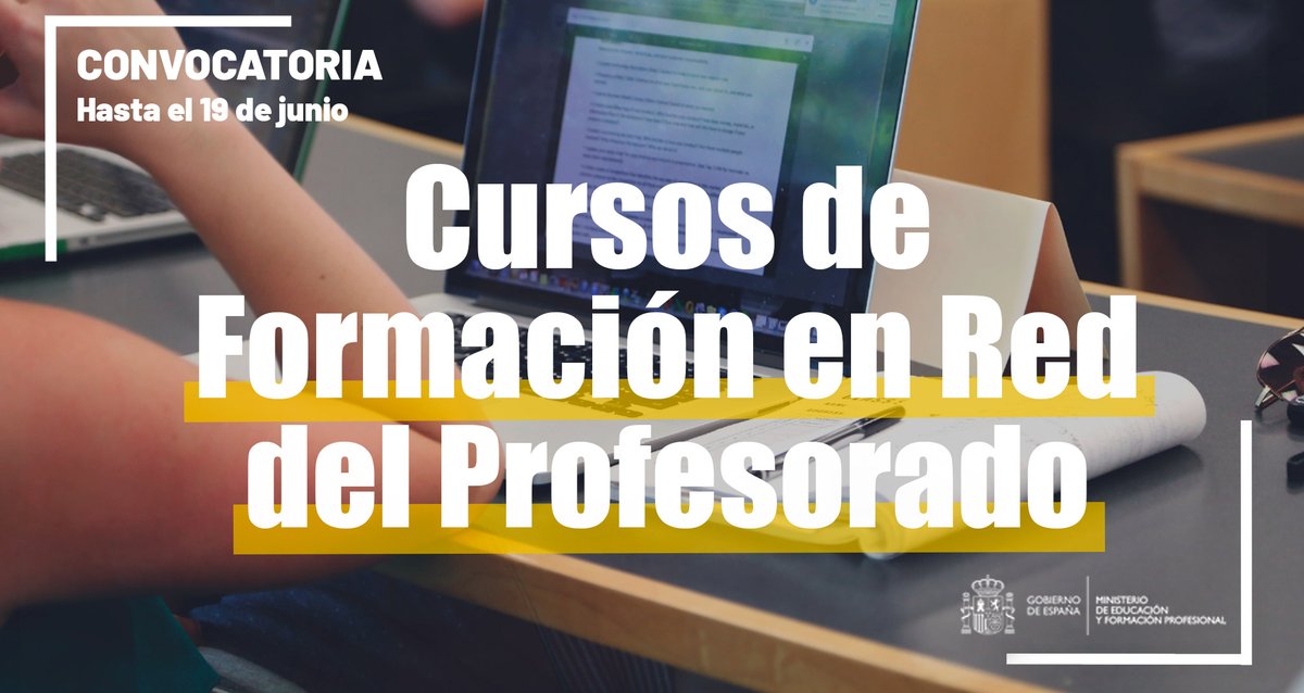 🔴Últimos días para apuntarte a la convocatoria de cursos de formación en red para docentes.

 🔹5600 plazas distribuidas en 22 cursos.

ℹ️¡Tienes hasta el 19 de junio!⤵️
educacionyfp.gob.es/servicios-al-c…