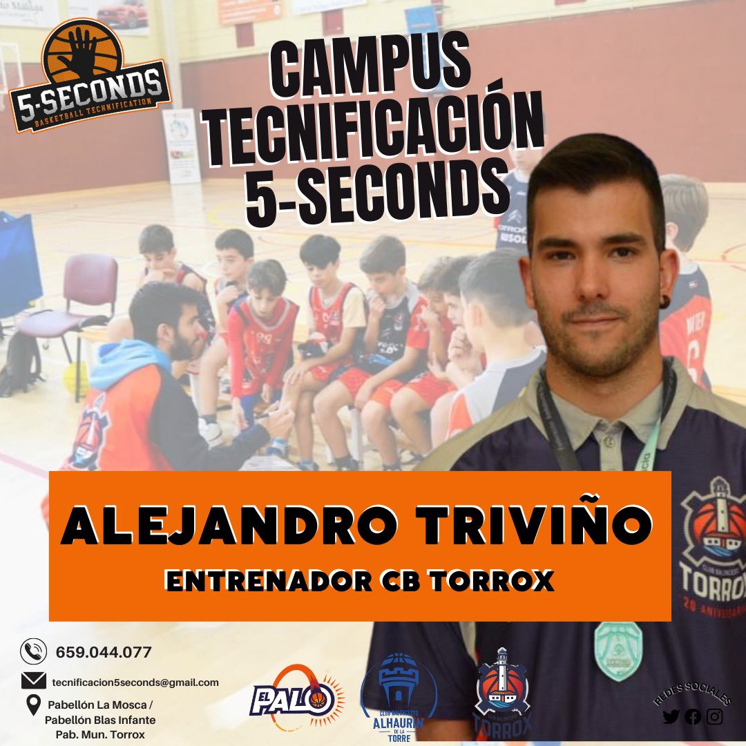 5secondsbasket's tweet photo. ๐ Seguimos presentando a nuestro #Staff5Seconds para las sedes de trabajo que tendremos este verano.
Desde el CB Torrox llega Alejandro Triviรฑo, entrenador del club en la categorรญa Mini Masculino #LigaOro.
ยกBienvenido a nuestro ๐ช #Universo5Seconds!
๐ โซ๏ธ #5Seconds https://t.co/kLfBUNUAnb