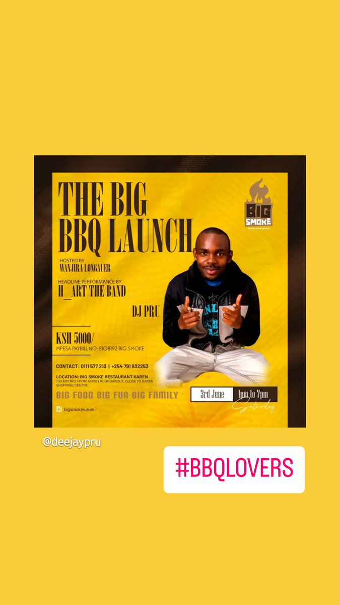djpru4's tweet photo. Saaaaarrrtuudddayy @bigsmokekaren always a vibe of the culture about BBQ ,music ,serenity🎃
With a combo of BBQ experience @ETHADEEJAY
@harttheband It's about the Mega Launch in town. #bbqlover

Winnie odinga | mtukufu lies | onsumane sonko https://t.co/ecrgjpyR7i