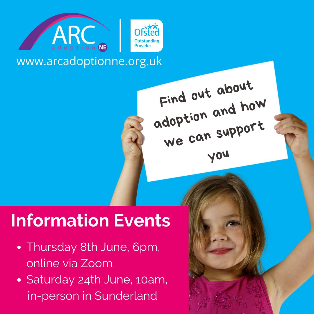 arcadoptionne's tweet photo. We have two information events coming up this month. Join us to find out more about adoption and the support available, hear from an adoptive parent guest speaker and get all of your questions answered. Register on our website: https://t.co/zOPrQMWFqo https://t.co/vH8iOgf0c9