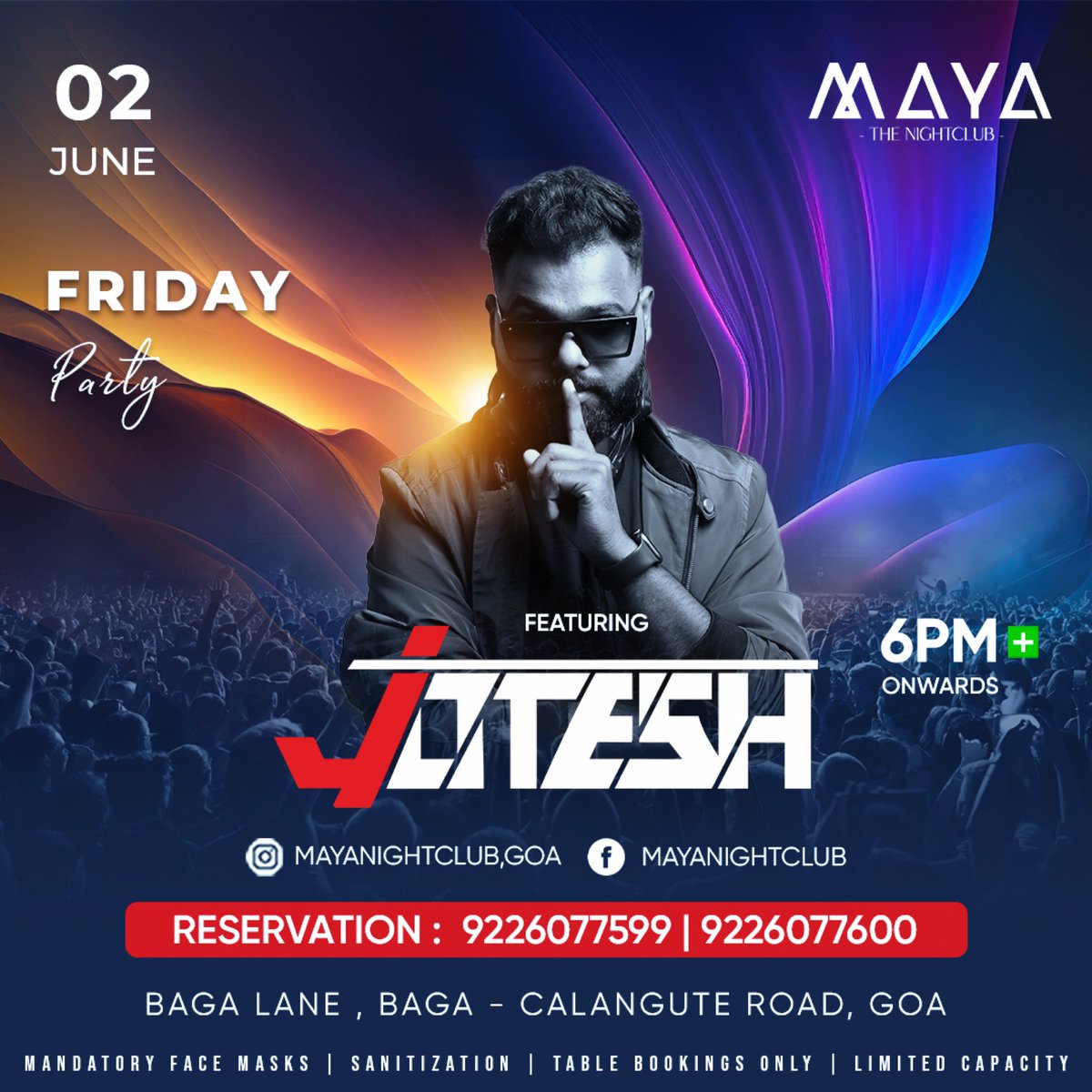 See You Tonight at MAYA NIGHTCLUB 🔥🔥
.
.
.
#djjotesh #mayaclub #maya #mayathenightclub #titos #titosgoa #saturdaynight #saturday #bollywood #bollywoodnight