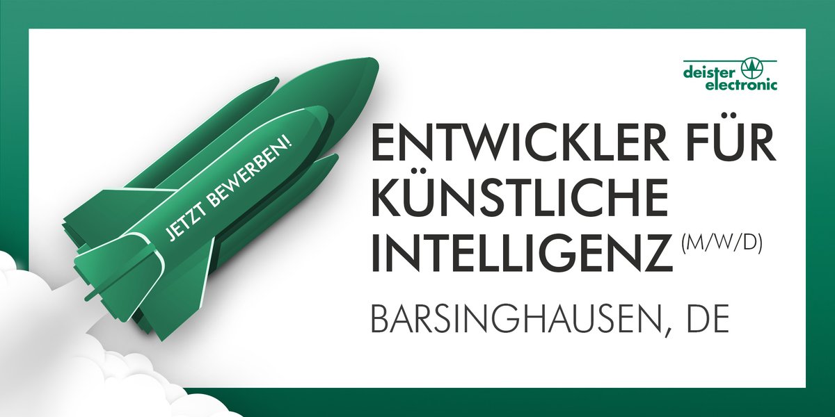 Gesucht: KI-Entwickler (m/w/d)

Wann? Nächstmöglich
Wo? 30890 #Barsinghausen

Sie möchten agil und kreativ arbeiten und interessieren sich für #KI? Dann sind Sie bei #deisterelectronic genau richtig. 

Jetzt bewerben!
deister.com/de/unternehmen…