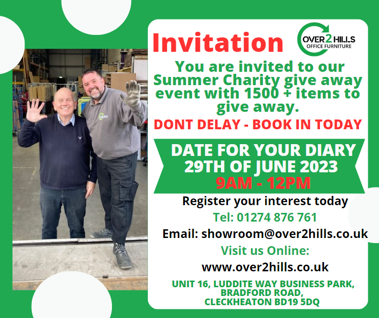 Want to book for our next charity day ?
Click our Eventbrite to book your place!
eventbrite.com/.../summertime…...
 #nonprofit #charity #charityevent #charityshop #RecyclingHeroes #reducewaste #recycling #leeds #leeds