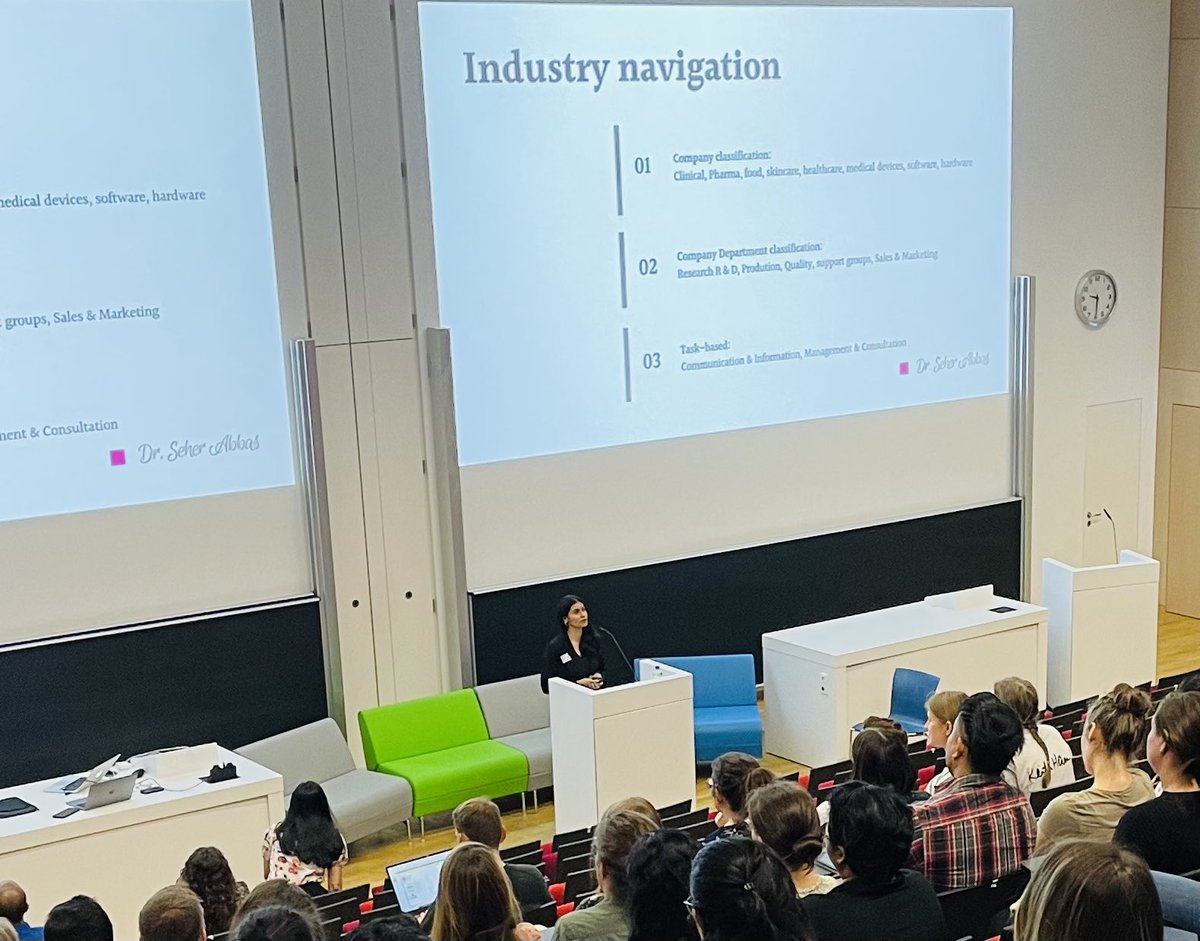 digsbb's tweet photo. After an inspiring Keynote talk by Dr. Seher Abbas, we continue with the Academia panel. Four great GLs from our campus @CampasLab @DoraTang5 @FedorovaLab Prof. T. Mascher. Auditorium is full, people are engaged and speakers are giving brilliant advice. @digsbb @imprs_mpicbg https://t.co/a6lrLKpB2U