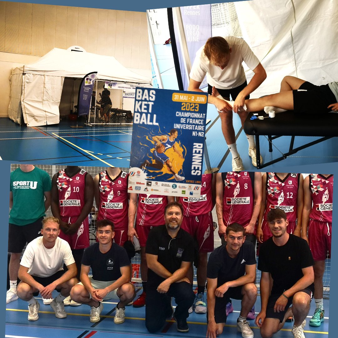 IFPEK_Rennes's tweet image. [ACTU] 👉Nos étudiants et formateurs en masso--kinésithérapie étaient présent à la journée de championnat de France universitaire de Basket-Ball 🏀 pour prendre en charge les sportifs. 

👏 Bravo à tous pour cette belle action !

#LBSU #FFBB #rennes #IFPEK #siuaps #etudiants