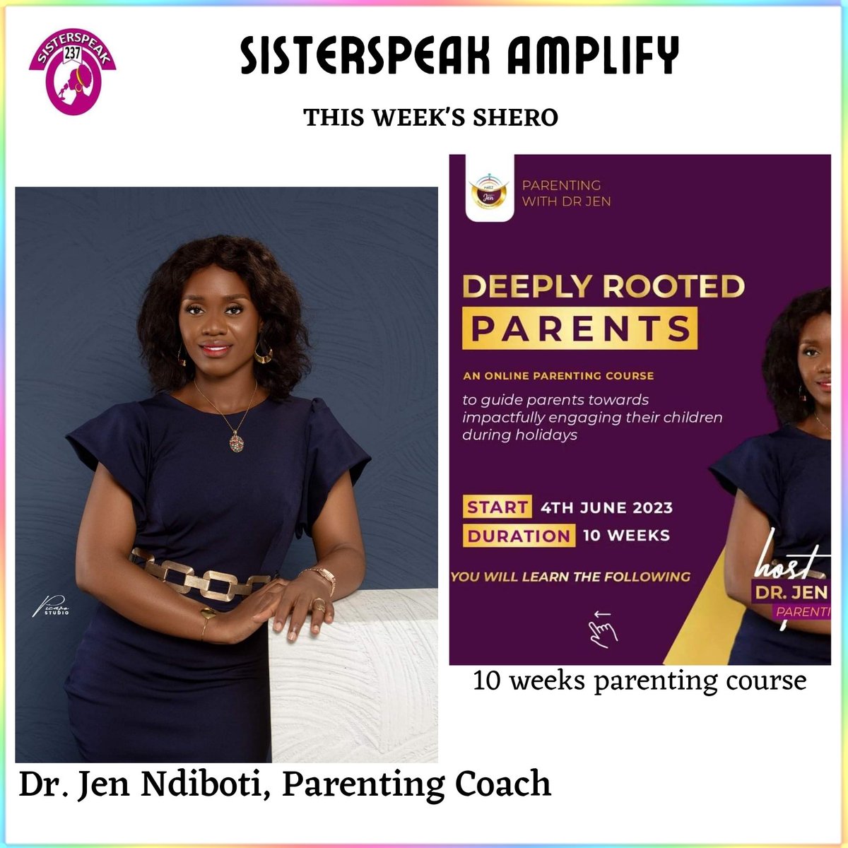 Today's Shero is Dr. Jen Ndiboti, a Parenting Coach. She is helping parents raise their kids with purpose. 
You may reach her on facebook.com/parentingwithd… to benefit from her coaching #WomensVoices #Sheroes #parentingtips