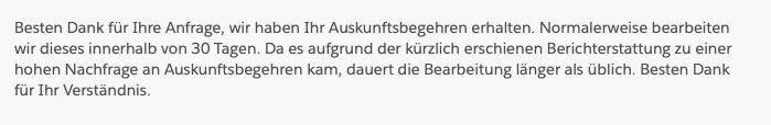 Gurtner_KTipp's tweet photo. @ginsig Schnell und einfach zum #SBB-Datenauszug: Schön wärs! Momentan warten Kunden 60 Tage auf eine simple Auskunft. https://t.co/gvQIqT8OnF https://t.co/REfcqOF5Z5
