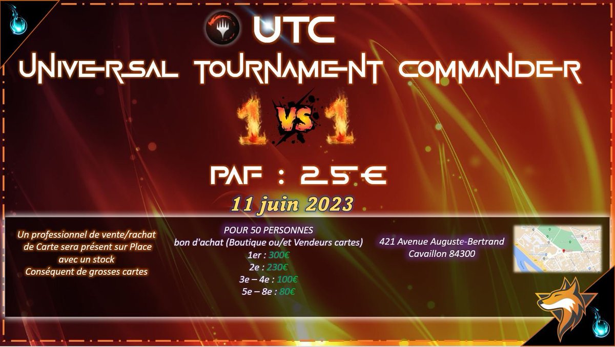 Nouveau tournoi disponible sur le site :  
DC à Cavaillon (84) le 11/06 : mtg-agenda.fr/%C3%A9v%C3%A8n…