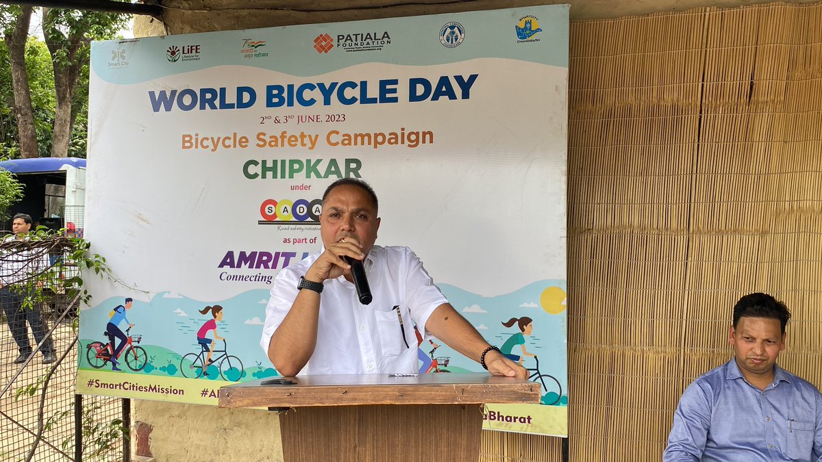 ptafoundation's tweet photo. Under our #BicycleSafetyCampaign we organised a #CHIPKAR Camp today at Chandigarh in collaboration with @MCChandigarh and @ChandigarhSmart as part of #WorldBicycleDay celebrations.@Ravee1313 @UNRSC @RoadSafetyNGOs
#CHIPKAR #Camp
#RoadSafety
#WorldBicycleDay
#Righttowalk https://t.co/eKipy0VOtB
