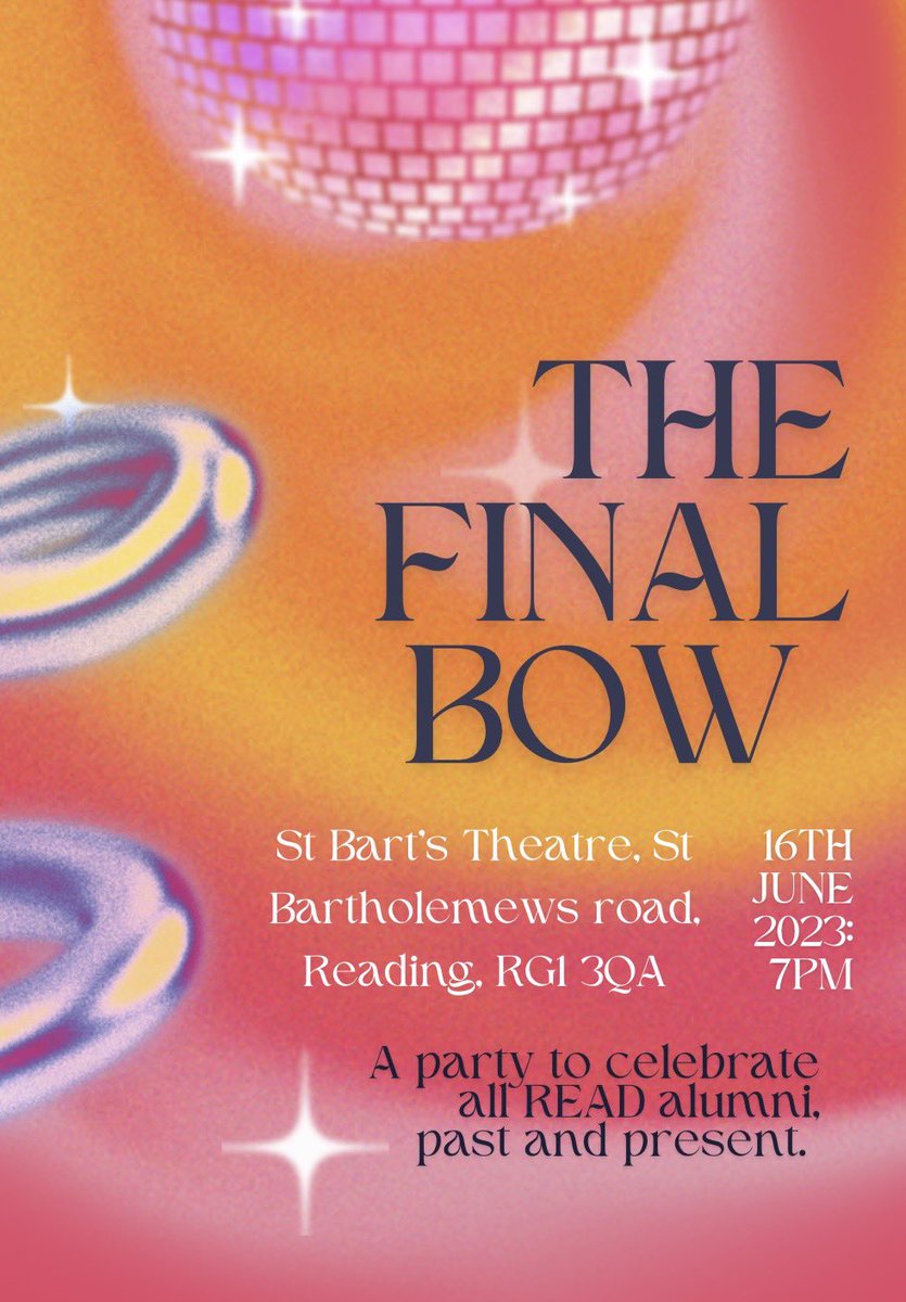 **An Alumni exclusive event**

Giving past students the opportunity to say goodbye and READ the send off it deserves!!!
Ticket link in bio, any questions feel free to shoot us a DM💜
Dress code: come as you are 🥳