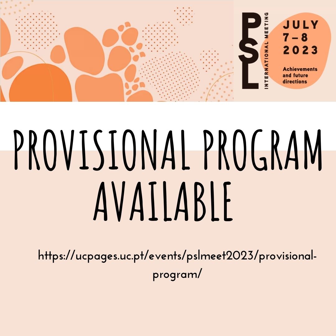 PSLMeet2023 (@pslmeet2023) on Twitter photo We are very pleased to announce that the provisional program for the PSLMeet2023 is now available: ucpages.uc.pt/events/pslmeet… We are very pleased to announce that the provisional program for the PSLMeet2023 is now available: ucpages.uc.pt/events/pslmeet…
