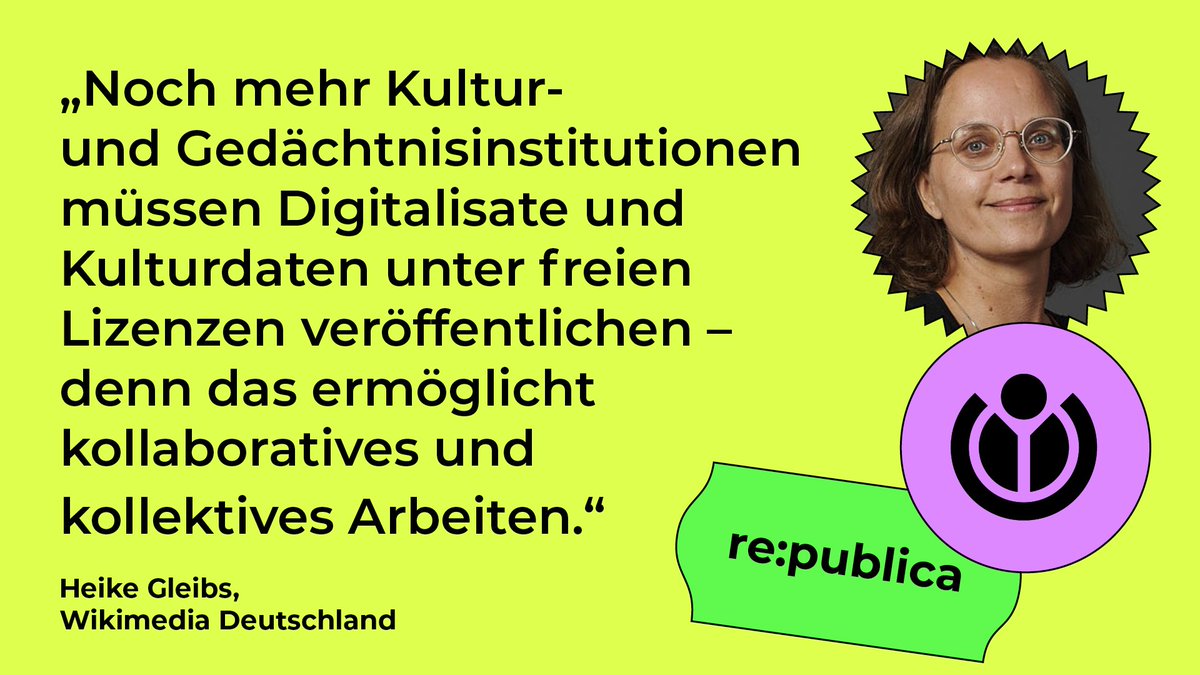 Freie Inhalte – dafür setzt sich Wikimedia seit fast 20 Jahren ein. Auf der #rp23 wollen wir darüber sprechen, wie Digitalisate unter freien Lizenzen und offene Kulturdaten gerade auch den Zugang zum Kulturerbe verbessern können. 

Zur Session 👉 re-publica.com/de/session/how…