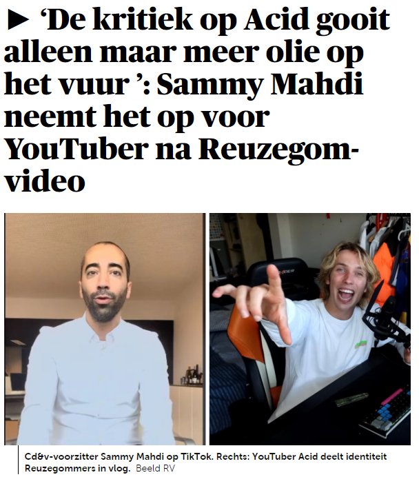 BPostiche's tweet photo. Volgende week: 'Acid neemt het in een video op voor Sammy Mahdi, die het in een video opnam voor Acid, die kritiek kreeg op een video' 🤩
#weneedtogodeeper https://t.co/DL4ls0DYcm