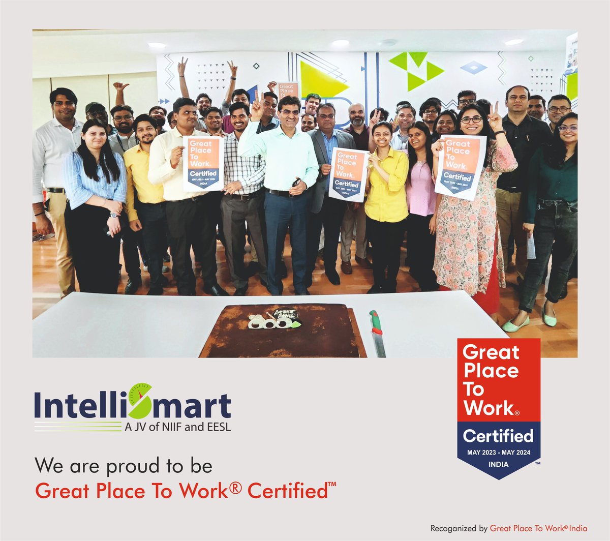 Intelli_Smart's tweet photo. 🎉🌟 We've done it AGAIN! 🌟🎉

We are incredibly proud to announce that we have been certified as a Great Place to Work for the SECOND consecutive year! 🏆✨

#GreatPlaceToWork #ProudMoment #EmployeeEngagement 

@GPTW_India https://t.co/OyBmRP2nPw