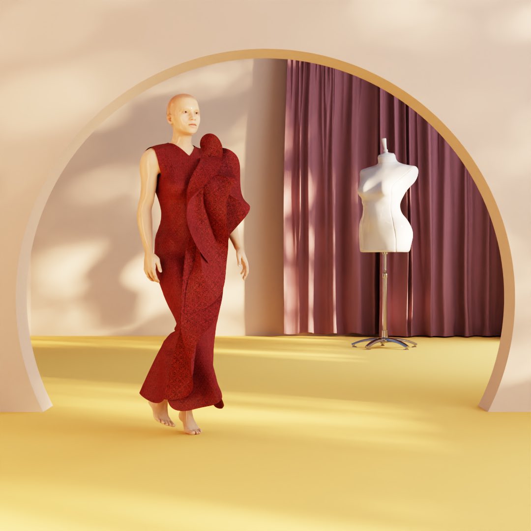 DFbyrana's tweet photo. Modern Clothing Store 
Mannequin in the Red dress 

#digitalfashion #interiordesign https://t.co/SKLIfCR4F7