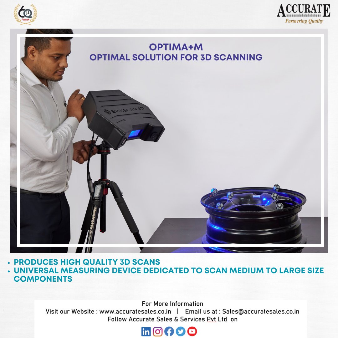 AccurateSSPL's tweet image. OPTIMA+M : 3D Scanner, a game-changer in the world of 3D scanning! 

Optima+M is a universal measuring device dedicated to scan objects from medium to large size component. 

#accurate #OPTIMAM #3DScanning #Innovation #Technology #GameChanger #CreativeRevolution
